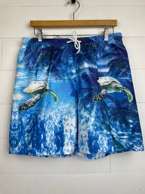 NWT Trunks Surf & Swim Co. Photo Real Sea Turtle Swim Trunks - Size Medium